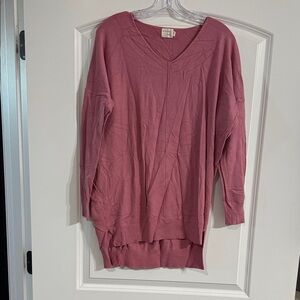 Women's Pink V-Neck Sweatshirt